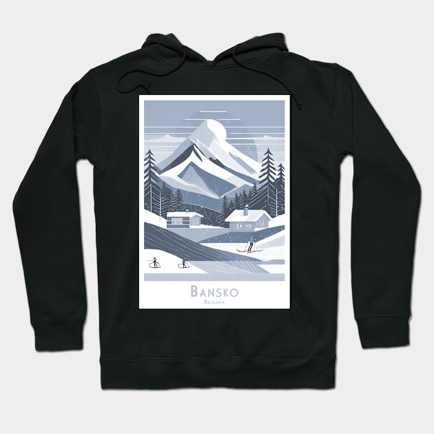 Abstract Bansko Bulgaria Winter Wonderland Hoodie by POD24